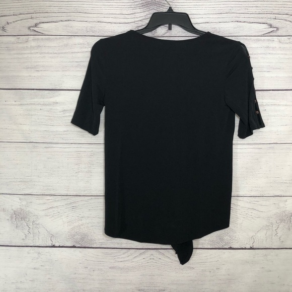 NWT JM Collection Black Tie-Front Top Sz XS - Picture 8 of 8